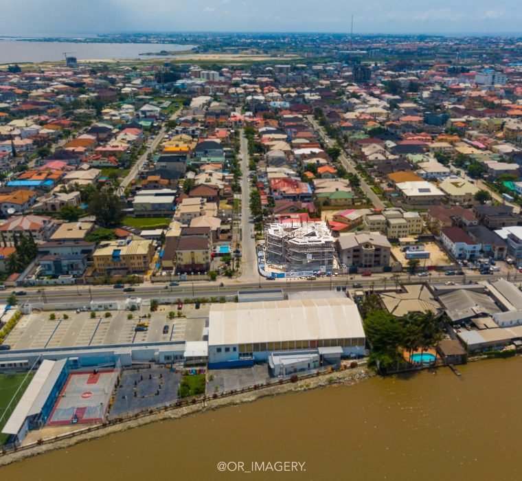 Drone Image of the admiralty mall under construction by Dutum