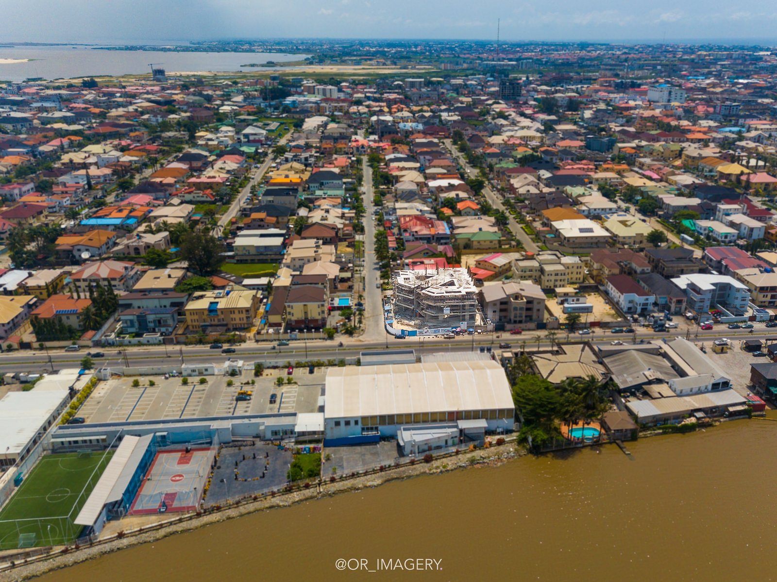 Drone Image of the admiralty mall under construction by Dutum