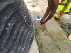 Provisions for washing of hands for all workers and visitors due to COVID-19 Prevention