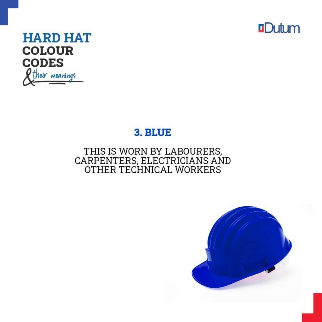 blue hard hat color code meaning